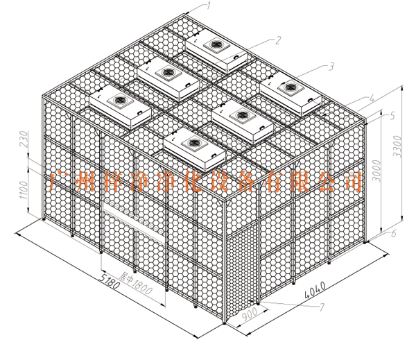 梓凈潔凈棚方案圖 梓凈潔凈棚方案圖是由我司專業潔凈設計師制作。